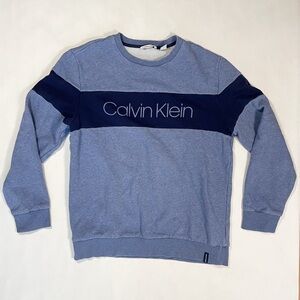 Calvin Klein Men's Crewneck Blue and Navy Sweatshirt